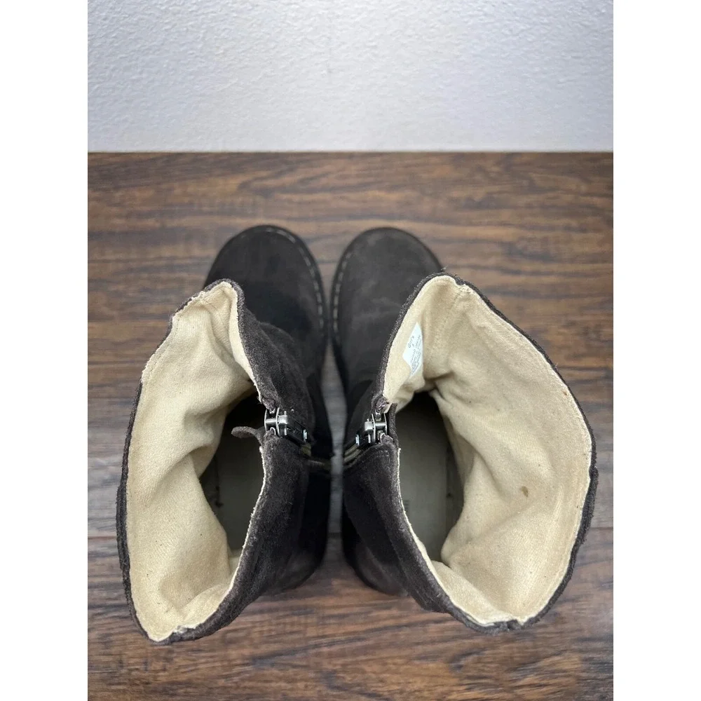 L.L.Bean Youth Girls Size 5 Brown Suede Zip Crepe Sole